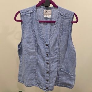 Flax Women's Blue Sleeveless Top